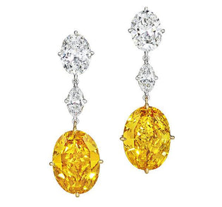  Super-Rare Fancy Vivid Orange-Yellow Diamond Earrings Headline Christie's Sale - Diamond Designs