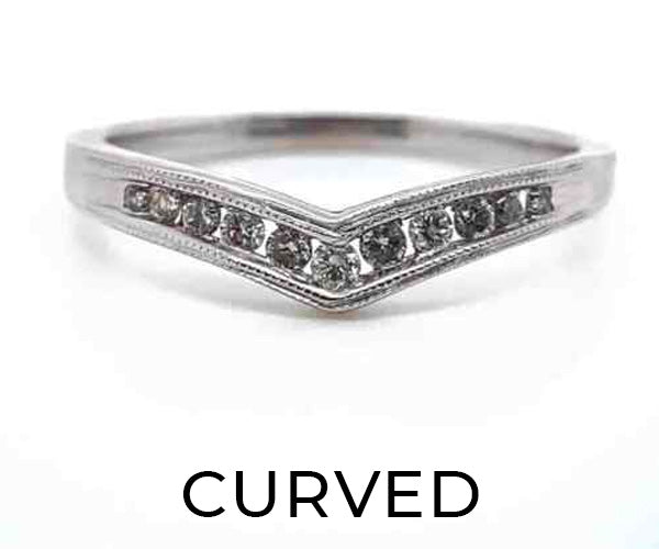  Womens Curved Wedding Bands - Diamond Designs