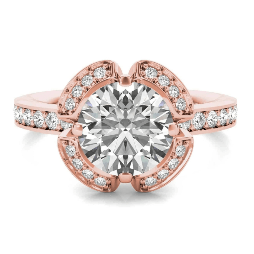 Ritani Rose 18 Karat Gold Lab Grown Diamond Engagement Ring Size