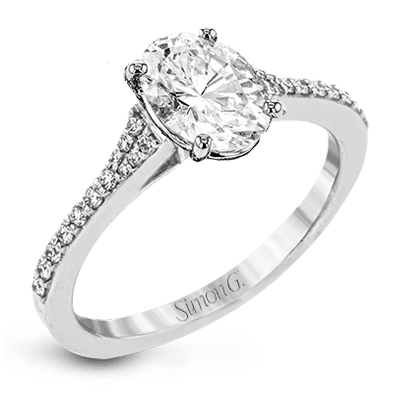  Simon G LR2507 White Gold Diamond Accented Engagement Ring Mounting Size 6.5* - Diamond Designs