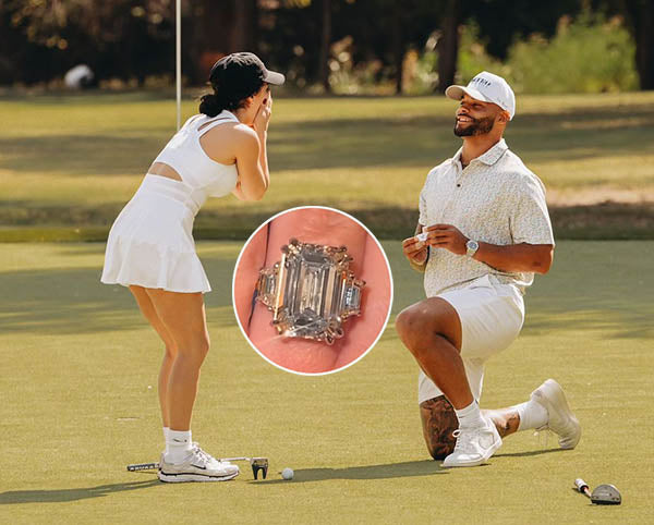 Dallas Cowboys QB Dak Prescott Pops the Question With 10-Carat Diamond –  Diamond Designs