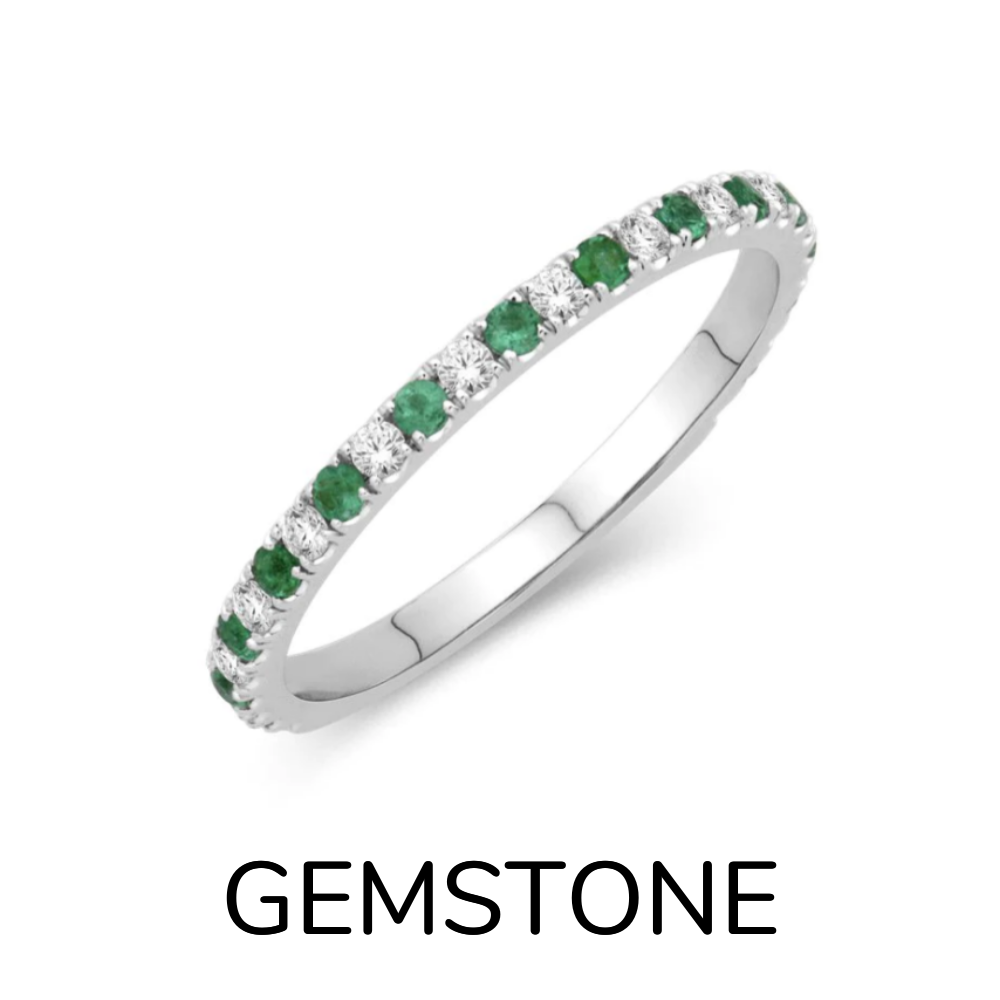  Ladies Gemstone Wedding Bands - Diamond Designs