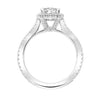 ArtCarved White 14 Karat Gold Diamond Engagement Ring Mounting Size 7.5 *