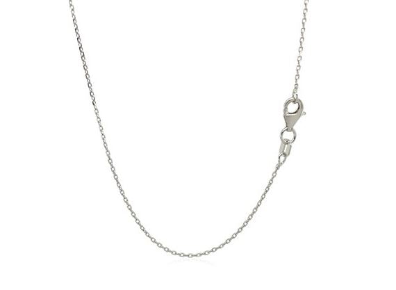 14 Karat White 18" Cable Link Chain. - view 2