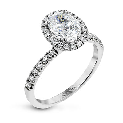 Simon G. MR2905 White Gold Diamond Halo Engagement Ring Mounting Size 6.5*