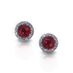14K White Gold Ruby, Diamond Earrings from Diamond Designs