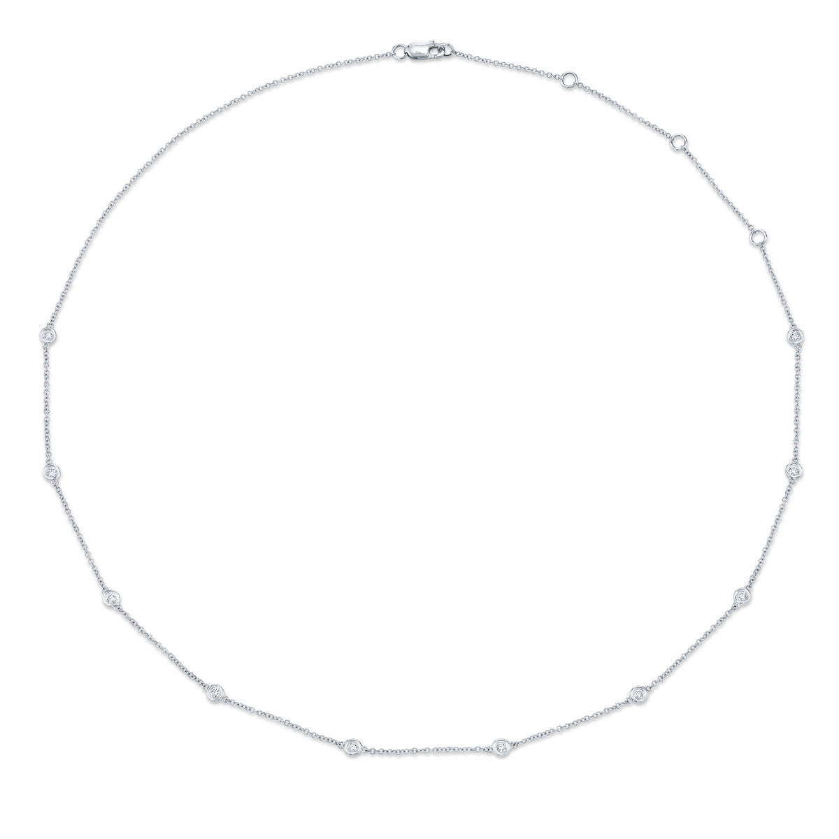 Shy Creation White 14 Karat Gold Diamond By the Yard Necklace *
