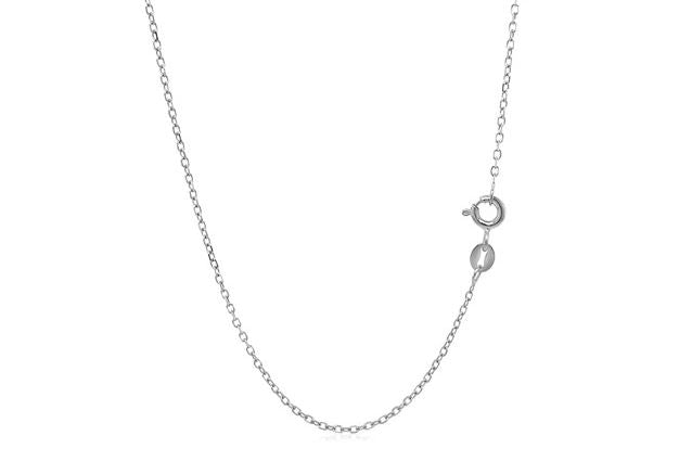 14 Karat White 18" Cable Link Chain. - view 2
