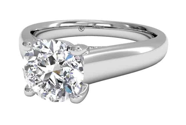 Ritani White 14 Karat Gold Diamond Engagement Ring Mounting Size 6.5 * - view 4