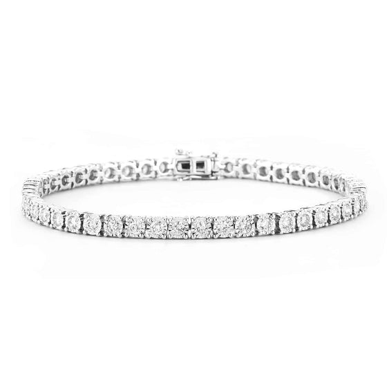 Diamond Designs White 14 Karat Gold 1ctw Diamond Tennis Bracelet *