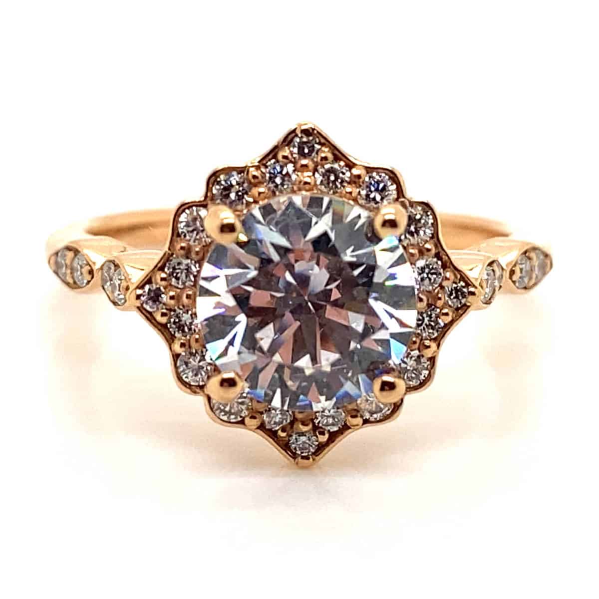 Ritani Rose 18 Karat Gold Diamond Engagement Ring Mounting Size 6.5 *