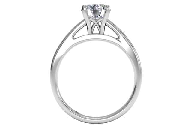 Ritani White 14 Karat Gold Solitaire Engagement Ring Mounting Size 6.5 * - view 2
