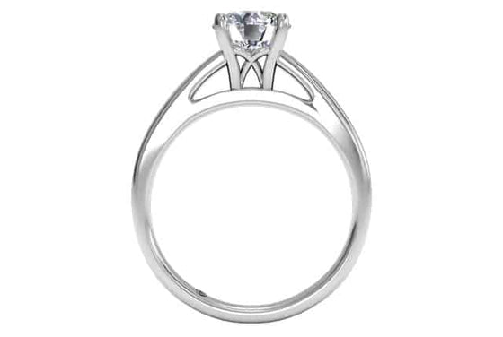 Ritani White 14 Karat Gold Solitaire Engagement Ring Mounting Size 6.5 *