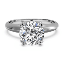  Ritani White 14 Karat Gold Solitaire Engagement Ring Mounting Size 6 * - Diamond Designs