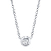Shy Creation White 14 Karat Gold Diamond Bezel Necklace *
