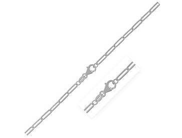 14 Karat White Polished 18" Paperclip Chain.