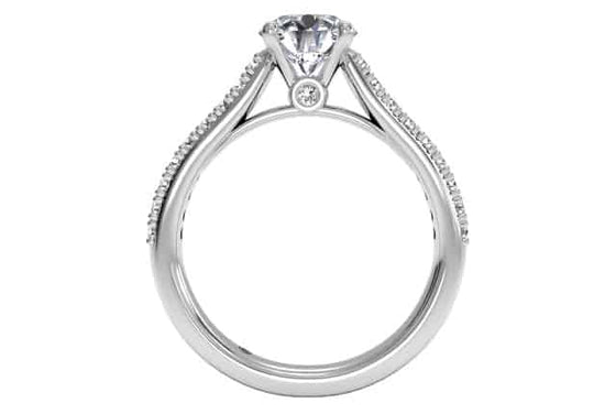 Ritani White 14 Karat Gold Diamond Engagement Ring Mounting Size 6.5 *