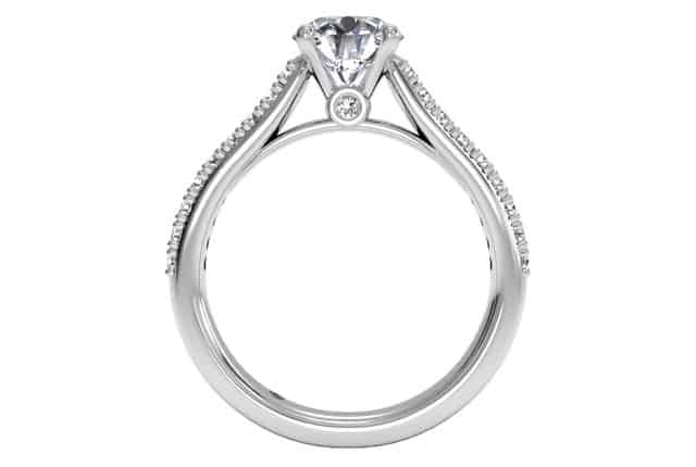 Ritani White 14 Karat Gold Diamond Engagement Ring Mounting Size 6.5 * - view 3