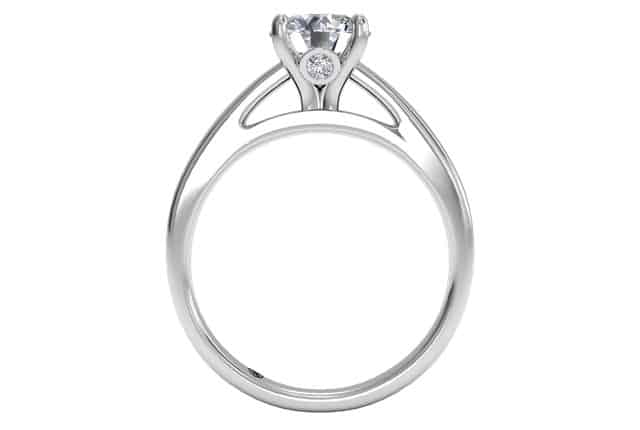 Ritani White 14 Karat Gold Solitaire Engagement Ring Mounting Size 6.5 * - view 2
