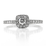 Diamond Designs White 14 Karat Gold Halo Diamond Engagement Ring Size 7 *