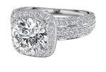 Ritani White 18 Karat Gold Diamond Engagement Ring Mounting Size 6.5 * - view 2