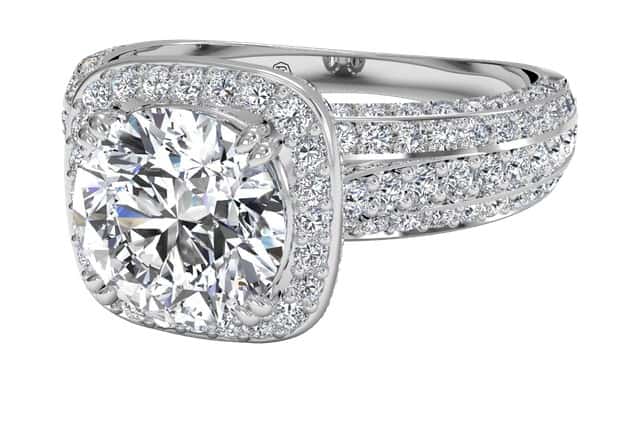 Ritani White 18 Karat Gold Diamond Engagement Ring Mounting Size 6.5 * - view 2