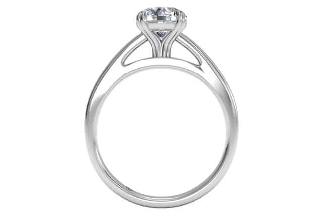 Ritani White 14 Karat Gold Solitaire Engagement Ring Mounting Size 6.5 * - view 2