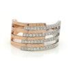 Zeghani White & Rose 14 Karat Gold Diamond Free Form Fashion Ring *