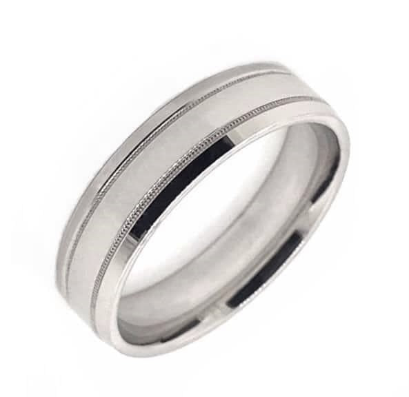 ArtCarved White 14 Karat Gold Wedding Band Size 10 (ART:11-WV5612W-G)