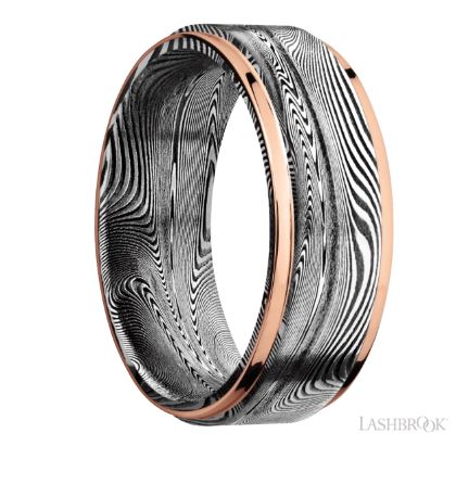 Lashbrook Rose 14 Karat DS Tight Weave Wedding Band Size 10 * - view 2