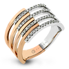 Zeghani White & Rose 14 Karat Gold Diamond Free Form Fashion Ring *