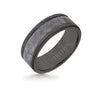 Triton Black Tungsten Carbide Meteorite Wedding Band Size 10 *