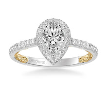  ArtCarved White & Yellow 14 Karat Gold Diamond Engagement Ring Mounting Size 6.5 * - Diamond Designs