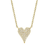 Shy Creation Yellow 14 Karat Gold Diamond Heart Necklace *