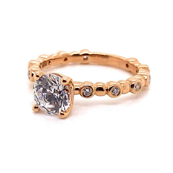 Ritani Rose 18 Karat Gold Diamond Engagement Ring Mounting Size 6.5 * - Diamond Designs