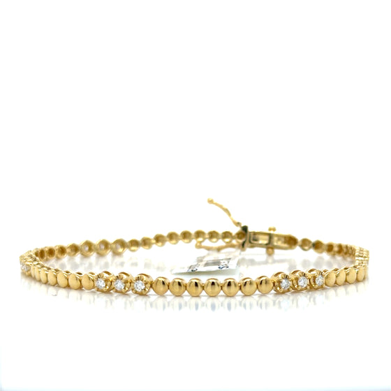 Yellow 18 Karat Gold Diamond Bracelet