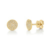 Shy Creation Yellow 14 Karat Gold Diamond Stud Earrings *