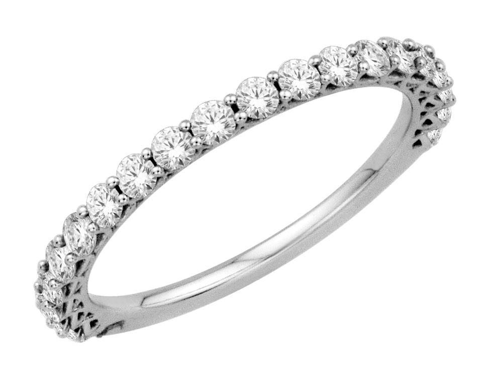 Diamond Designs White 18K Gold Diamond Wedding Band Size 6.5