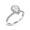 Simon G.White Gold Lab Grown Diamond Halo Engagement Ring *
