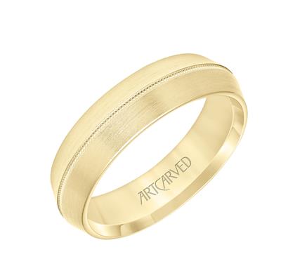 ArtCarved Yellow 14 Karat Gold Wedding Band Size 10 - view 2