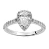 ArtCarved White 14 Karat Gold Diamond Engagement Ring Mounting Size 6.5 *