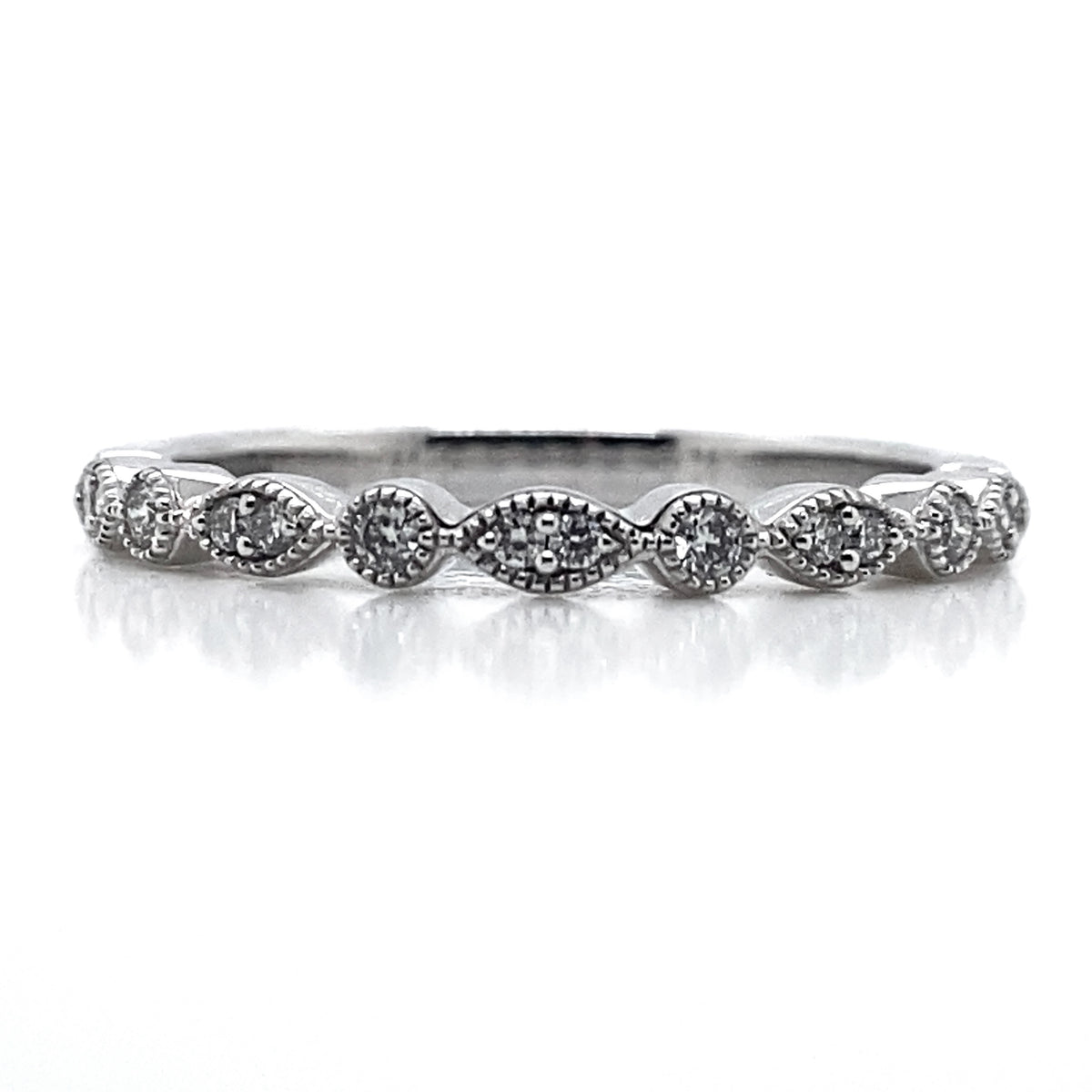 Diamond Designs White 14 Karat Gold Wedding Band Size 6.5 - view 2