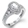Simon G. MR2592 White Gold Diamond Double Halo Engagement Ring Mounting Size 6.5*