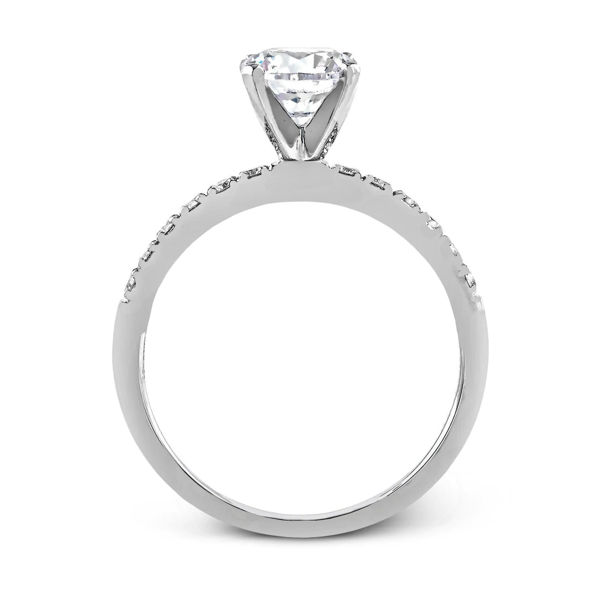 Simon G MR1686 White Gold Diamond Classic Engagement Ring Mounting Size 6.5* - view 2