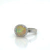 Bassali White 14 Karat Gold Opal Halo Ring *
