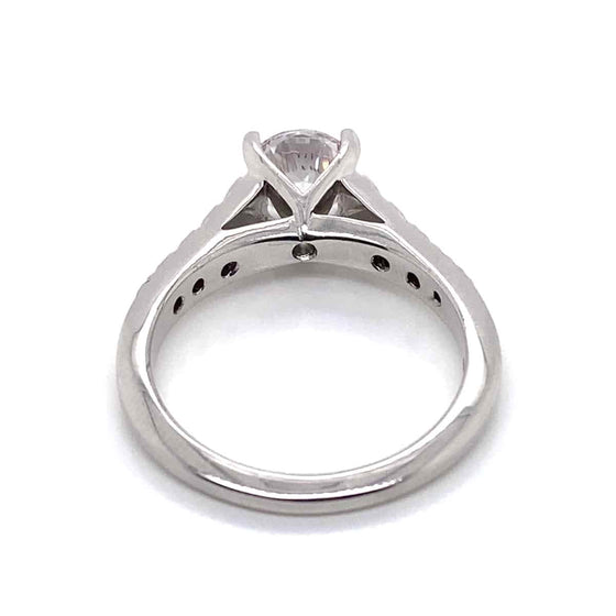 Ritani White 18 Karat Gold Diamond Engagement Ring Mounting Size 6.5 *