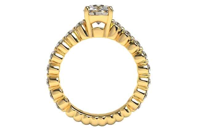 Ritani Yellow 18 Karat Gold Diamond Engagement Ring Mounting Size 5.5 * - view 4