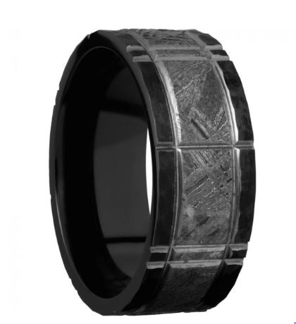 Lashbrook Black Zirconium Meteorite Wedding Band Size 10 * - view 2