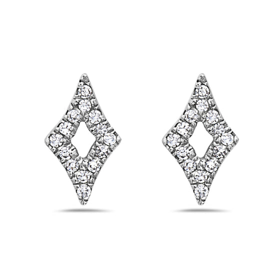 Bassali White 14 Karat Gold Diamond Stud Earrings *