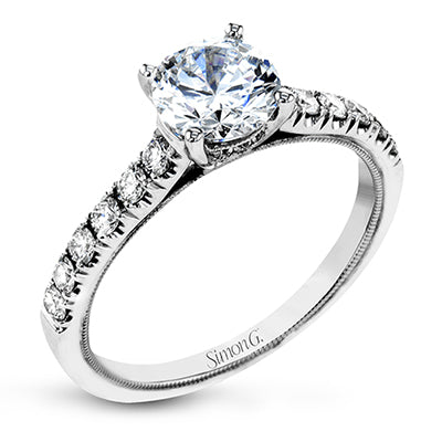 Simon G. TR738 White Gold Diamond Classic Engagement Ring Mounting Size 6.5*